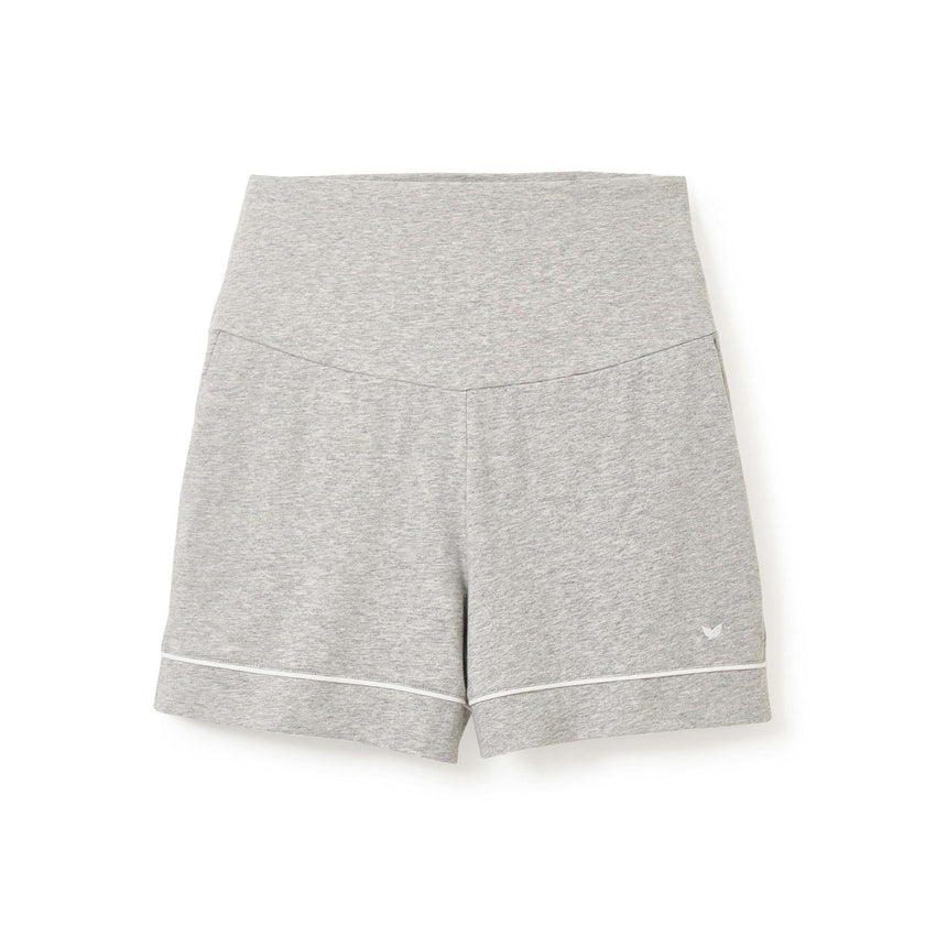 Women's Pima Maternity Shorts in Light Heather Grey