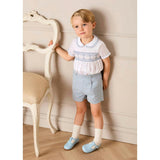 Leather T-Bar Baby Shoes in Sky Blue (20-26EU)