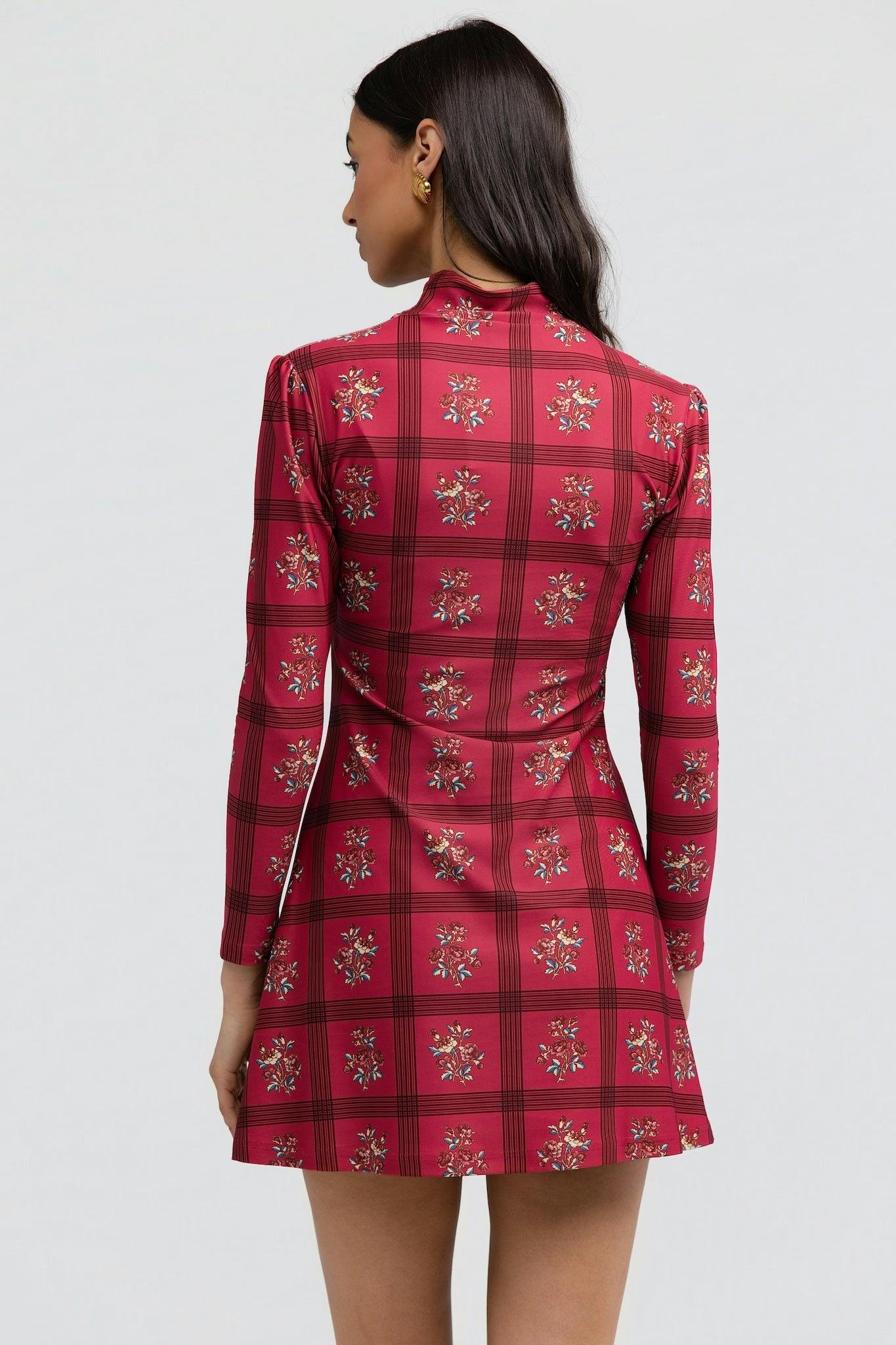 Dottie Dress - Camellia Plaid Rasp