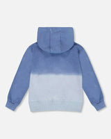 Full Zip Hooded Fleece Jacket Blue