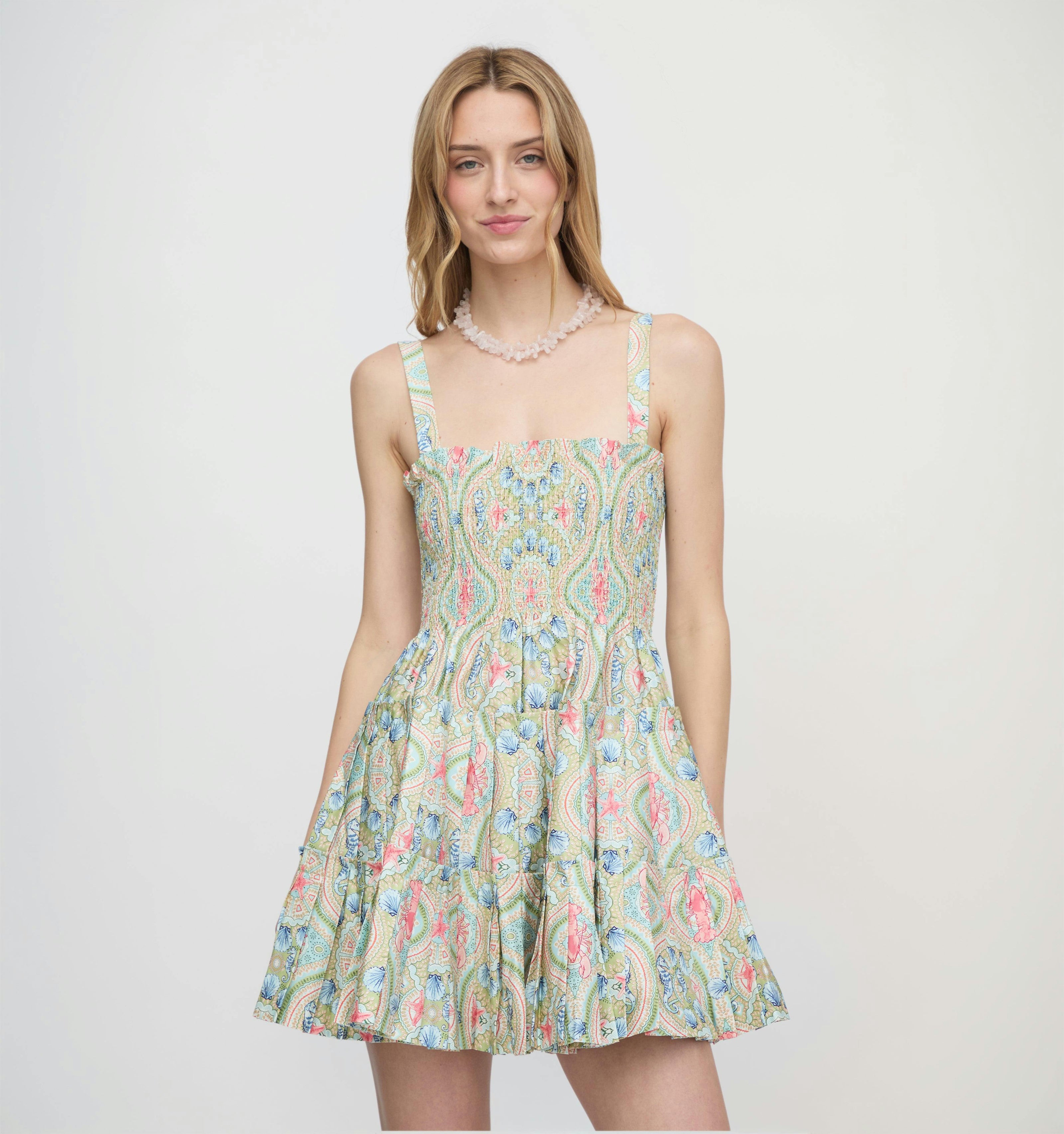 The Ribbon Charlotte Nap Dress - Sea Scroll