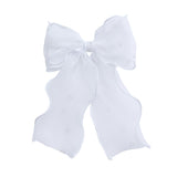 White Sheer Bow Hair Clip