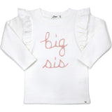 Millie Long Sleeve Tee in 'big sis' Pink Eyelash Writing
