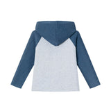 Kids Heather Grey/Navy Jersey Hooded Tee