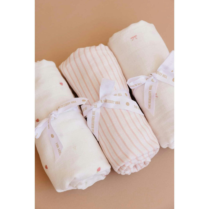 Strawberry Swaddle and Teether Set - Red Strawberry