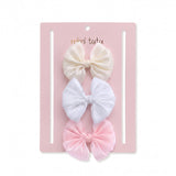 Multicolor Satin Bow Clip Set