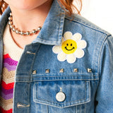 Studded Lightning Bolt Denim Jacket, Blue