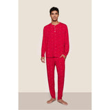 Henry Printed TENCEL Modal Long PJ Set, Red