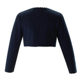 Navy Scalloped Trim Bolero