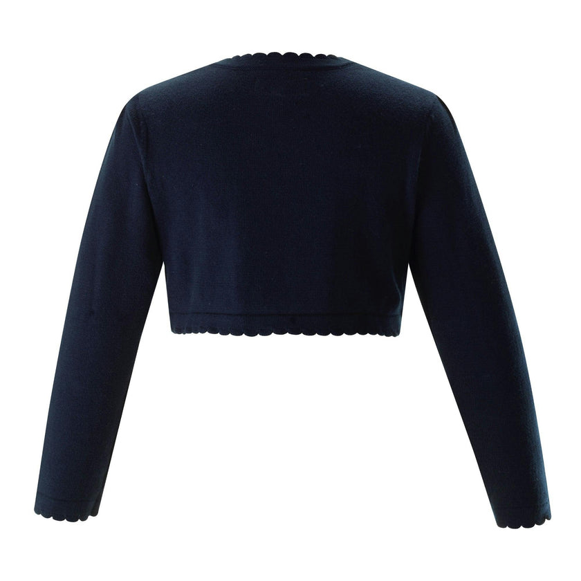 Navy Scalloped Trim Bolero