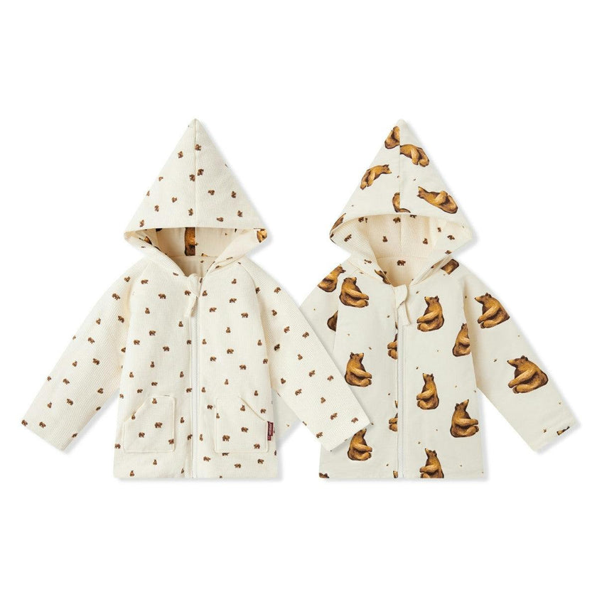 Honey Reversible Waffle Knit Hooded Jacket