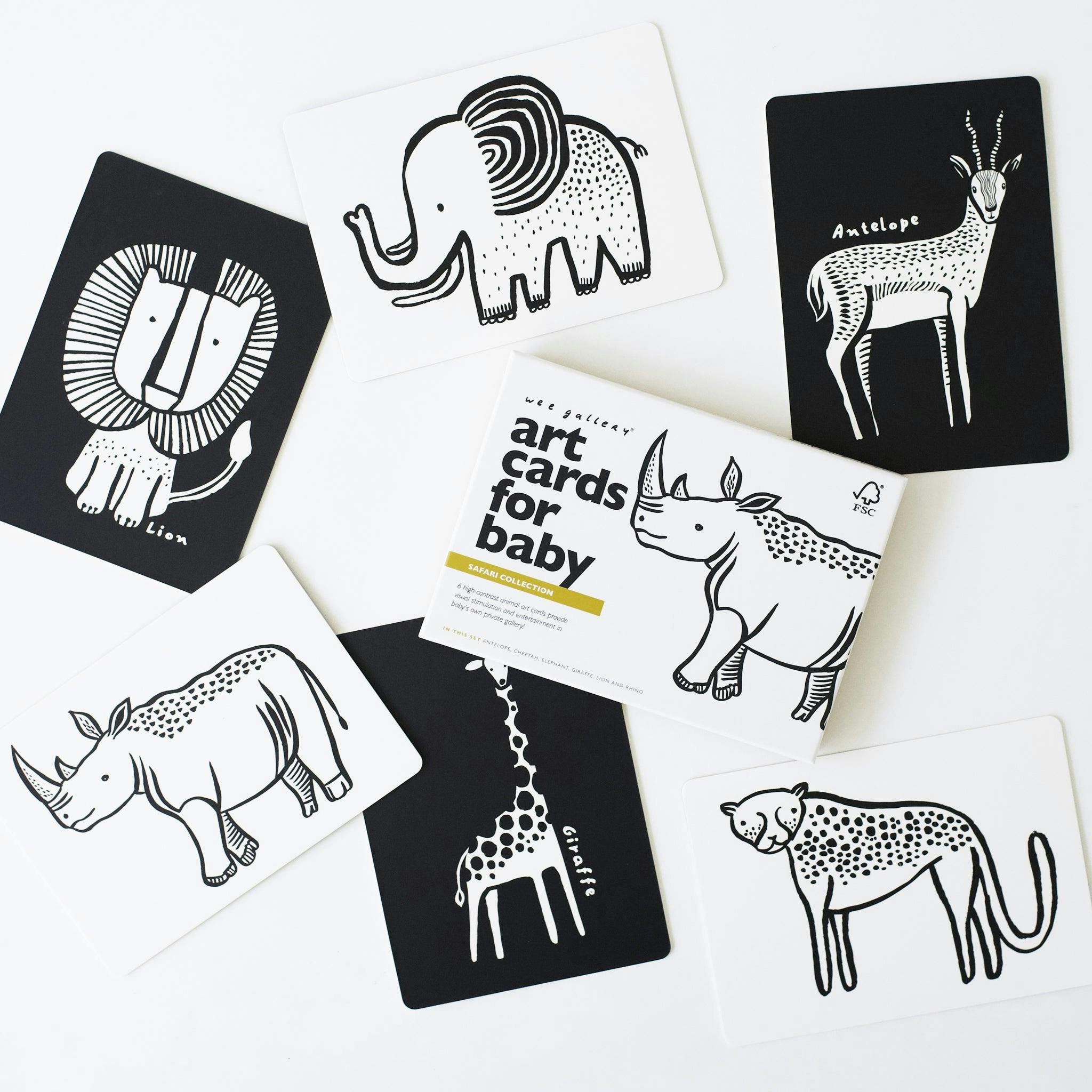 Safari Art Cards for Baby