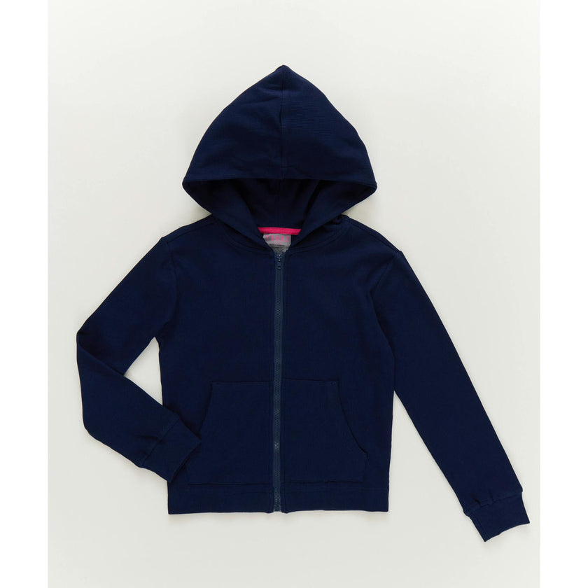 Girls Rib Hoodie in Black