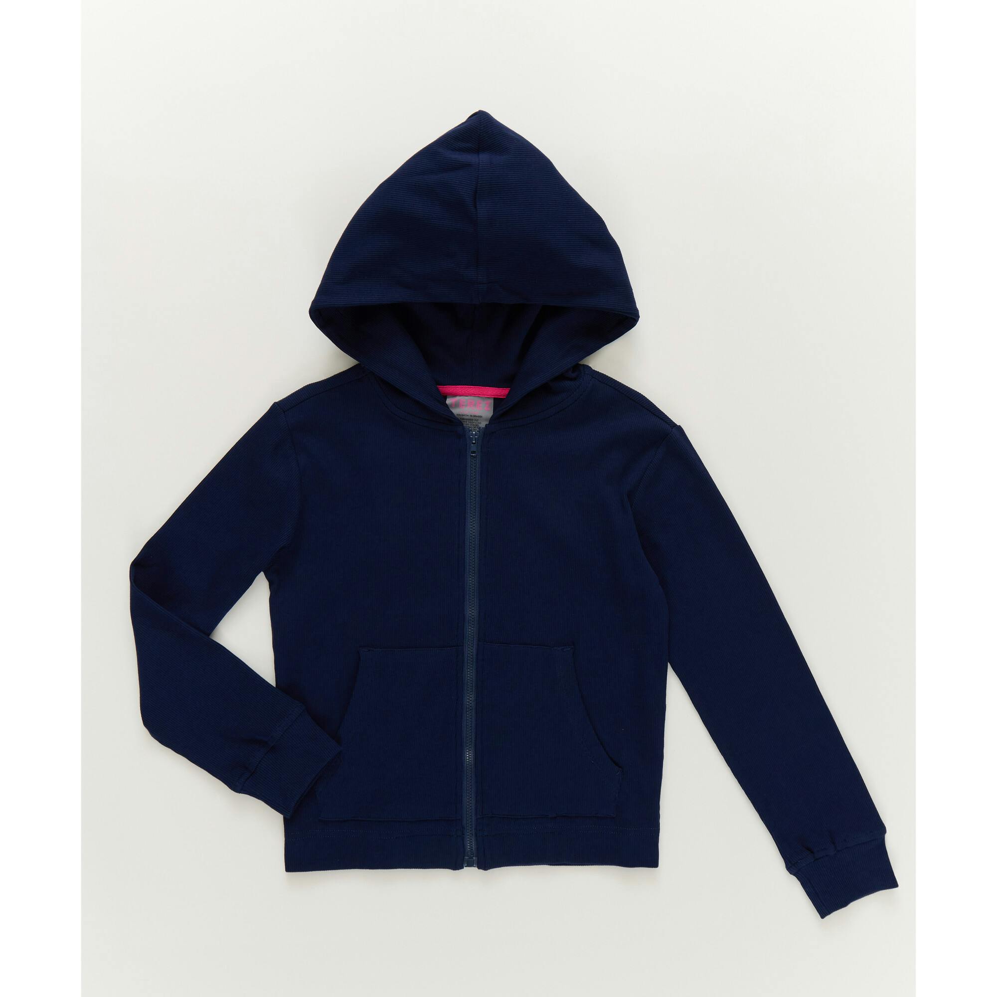 Girls Rib Hoodie in Black