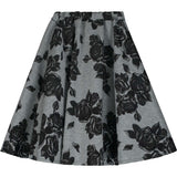 Black Flower Neoprene Skirt