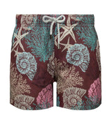 boys swim shorts burgundy corals
