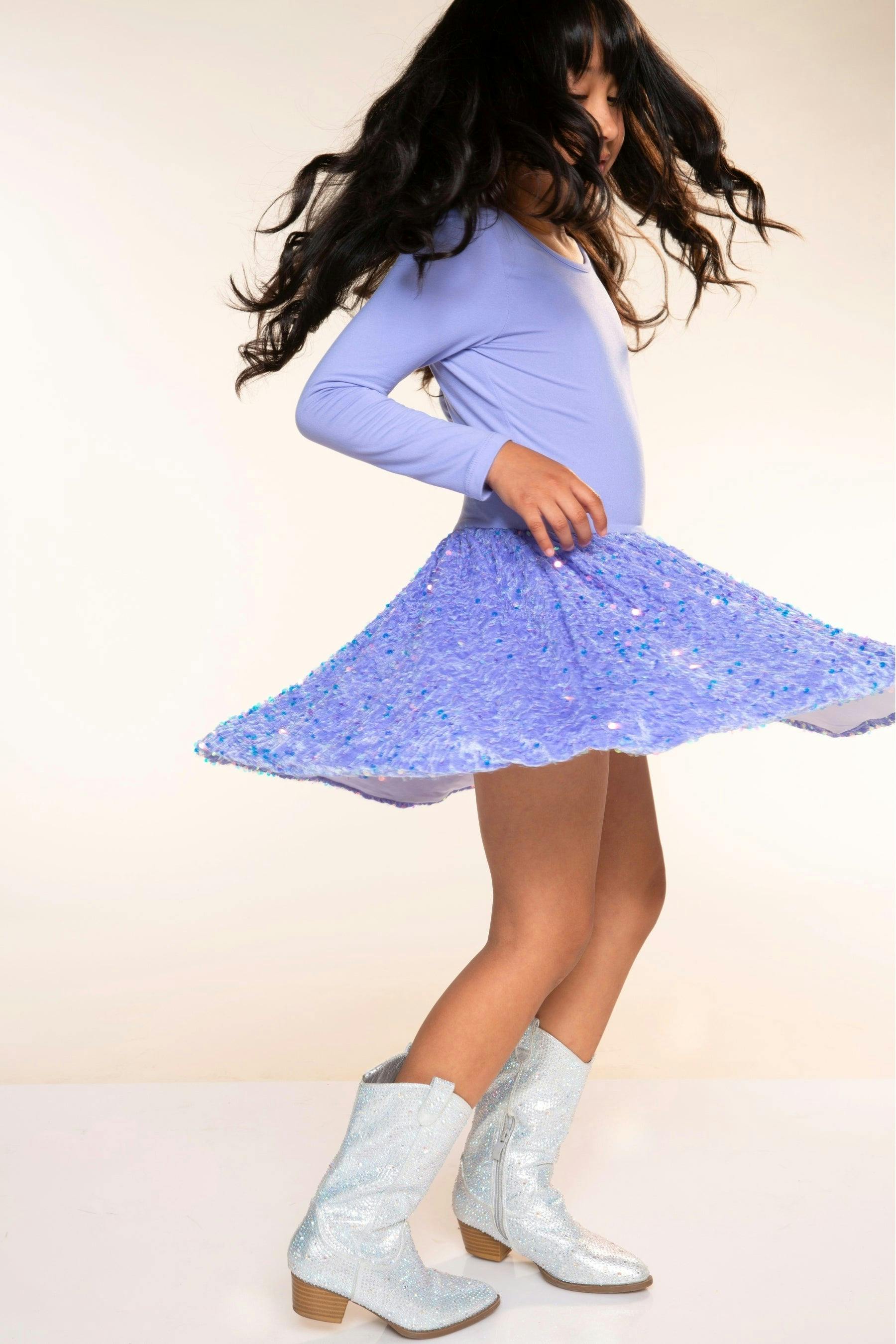 Simply Soft Long Sleeve Sequin Be Happy Dress