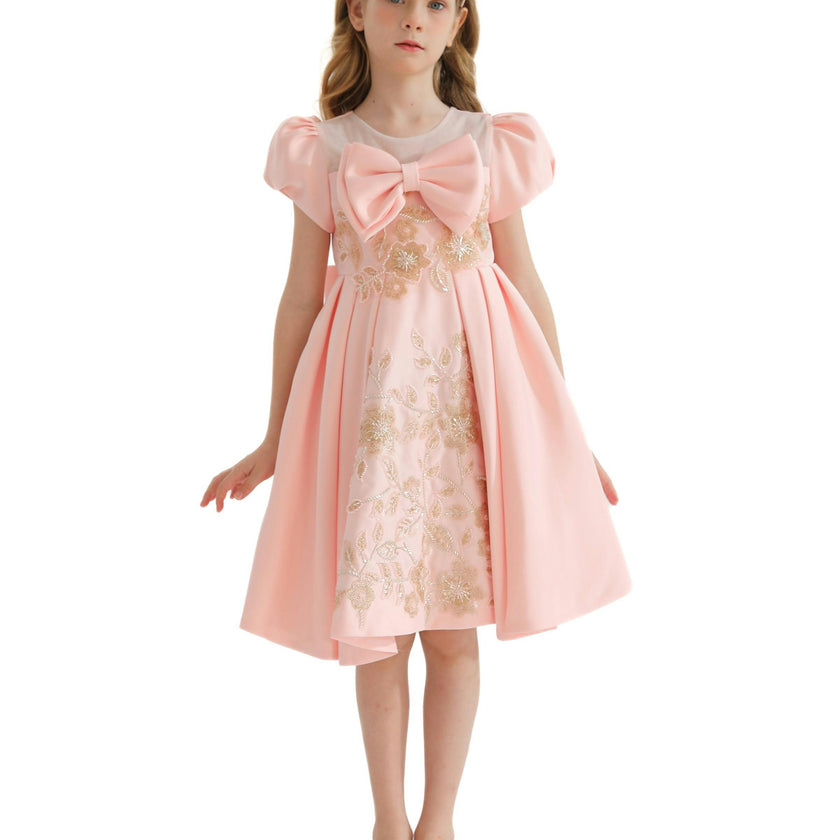 Pink Leona Floral Bow Teacup Dress