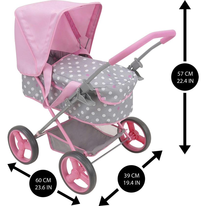 Cotton Candy Pink Baby Doll Pram Doll Accessory - Pink