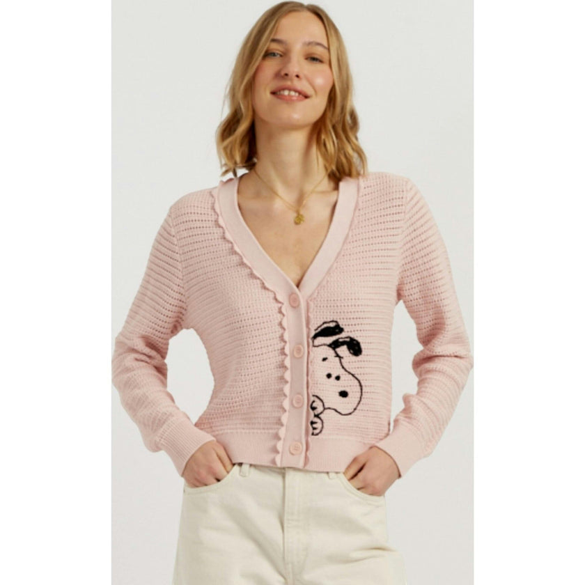 Cotton Snoopy Crochet Peekabo Cardigan