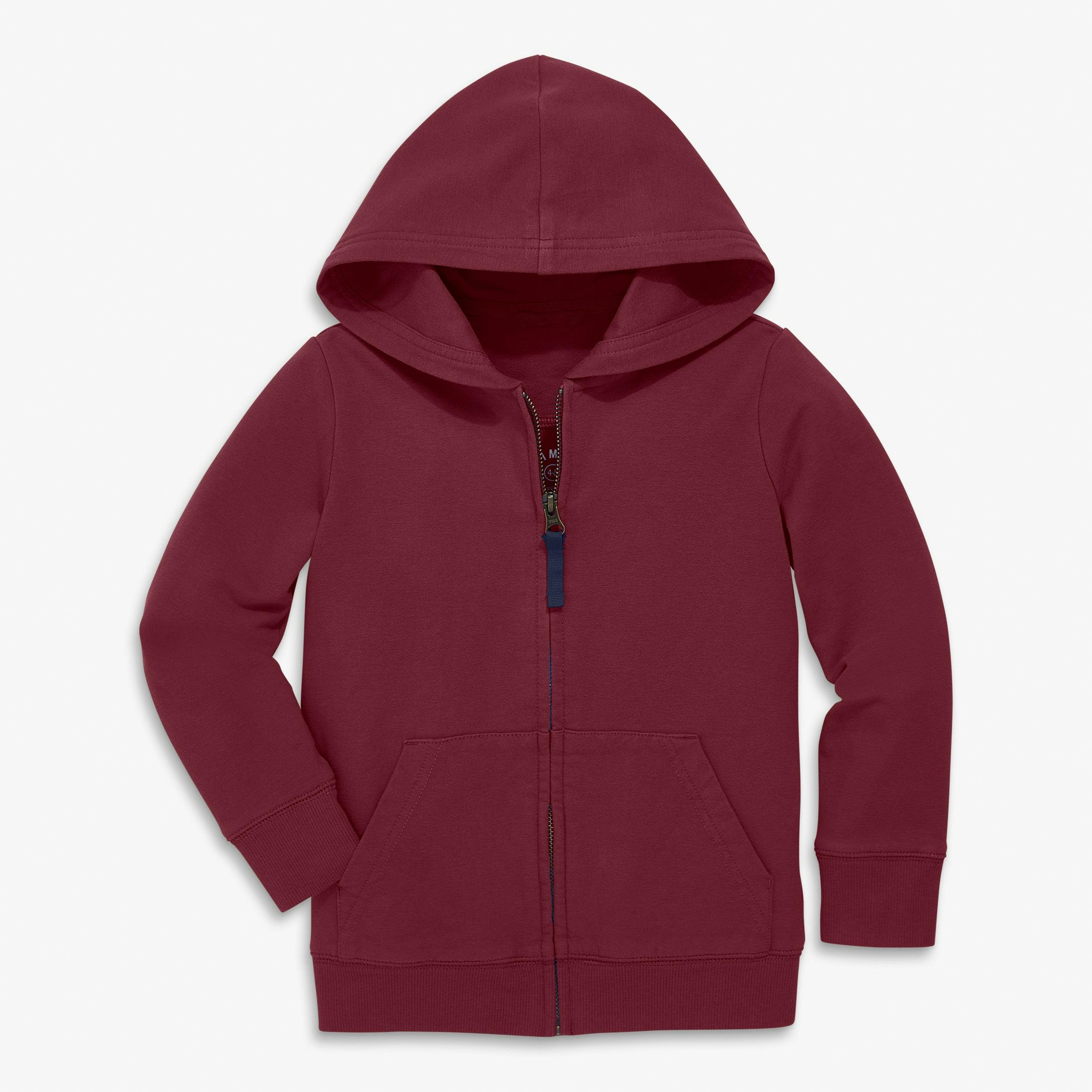 Kids zip hoodie in winter seasonal colors