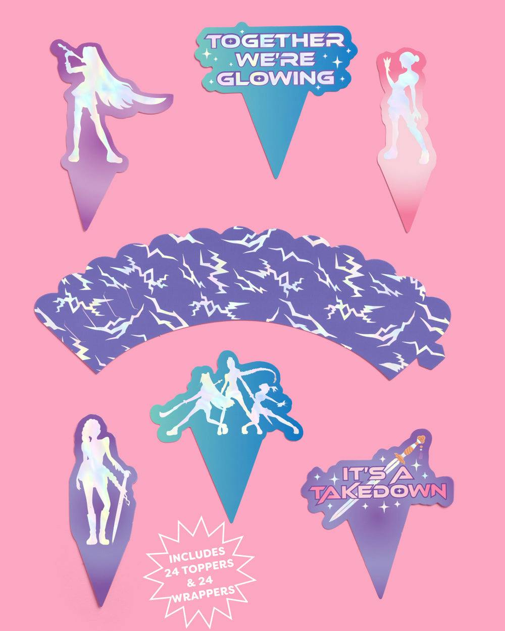 Takedown Cupcake Toppers - 24 pc set