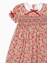 Red Floral Gisela Girl Hand-Smocked Dress