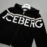 ICEBERG Logo Stripe Cinch-Waist Zip Hoodie