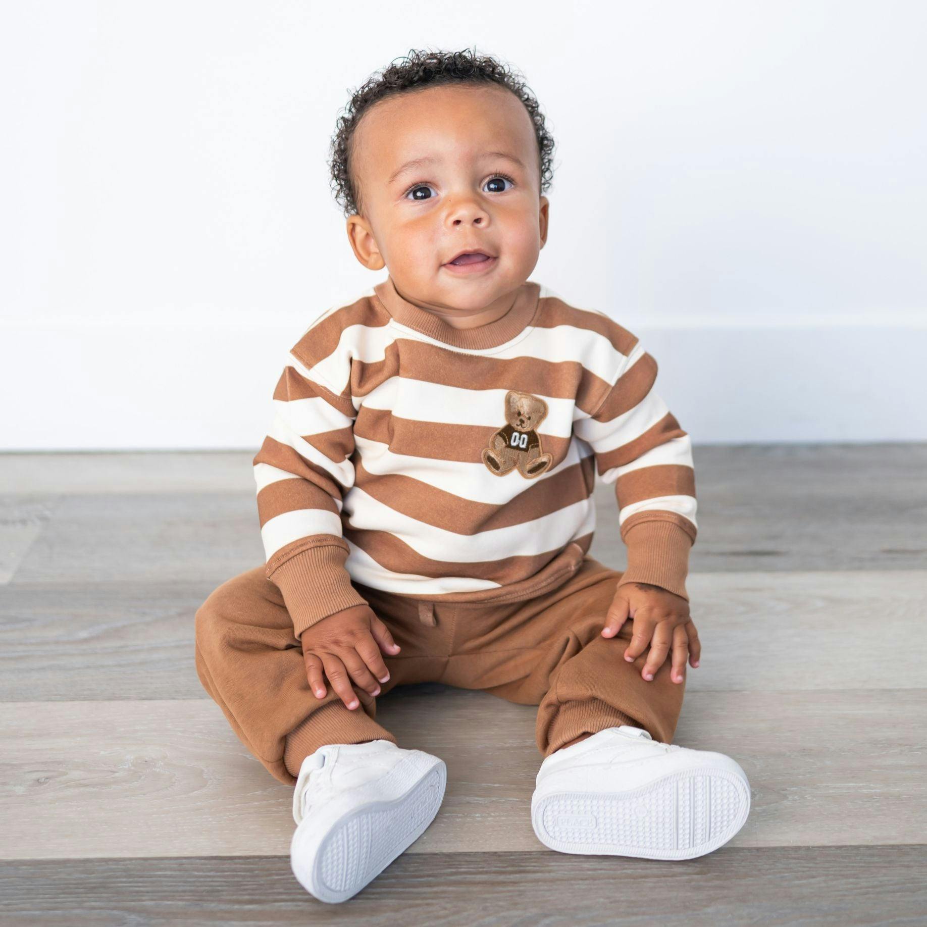 Teddy Bear Patch Sweatshirt & Jogger Set
