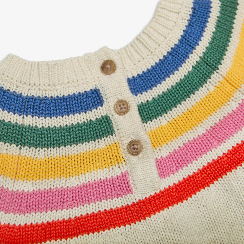 Baby sweater in rainbow stripe