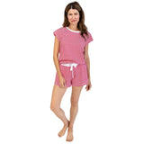 Women's Red Stripe Jersey Short PJ Set