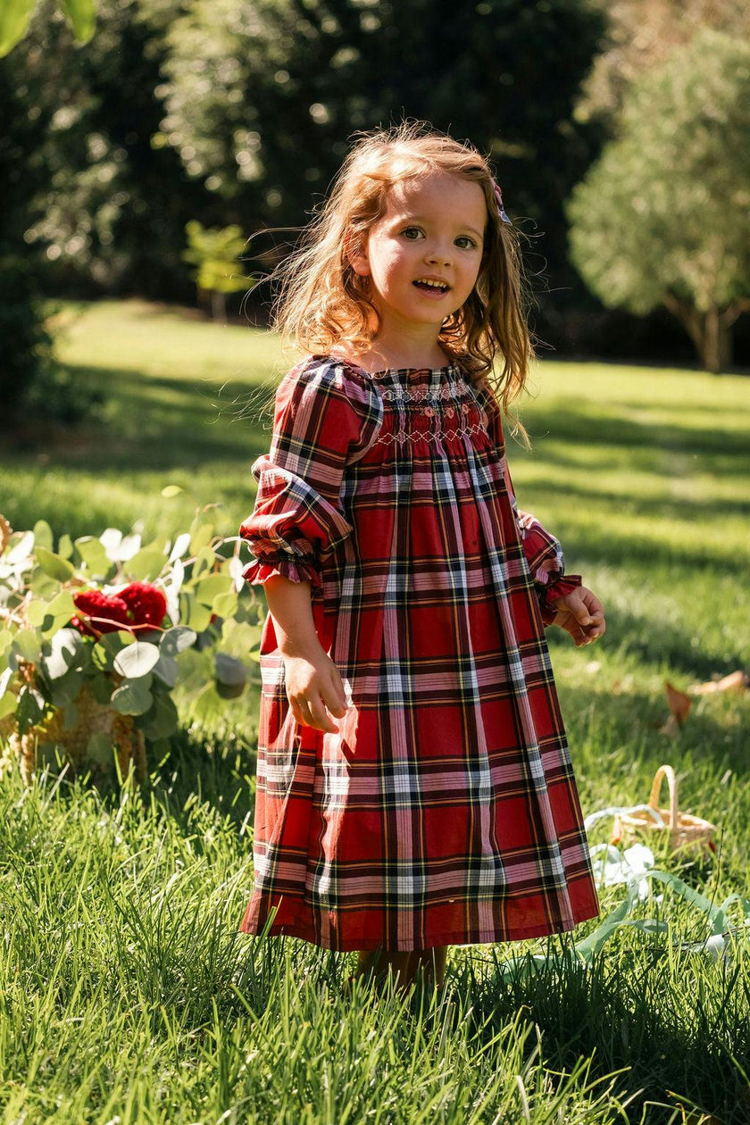 Nora Dress in Heritage Tartan