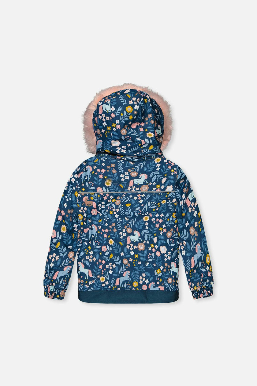 Two Piece Discover Snowsuit Blue And Pink Unicorn Print