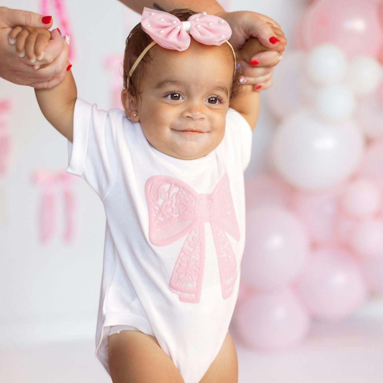 Pretty Pearl Tulle Bow Baby Headband
