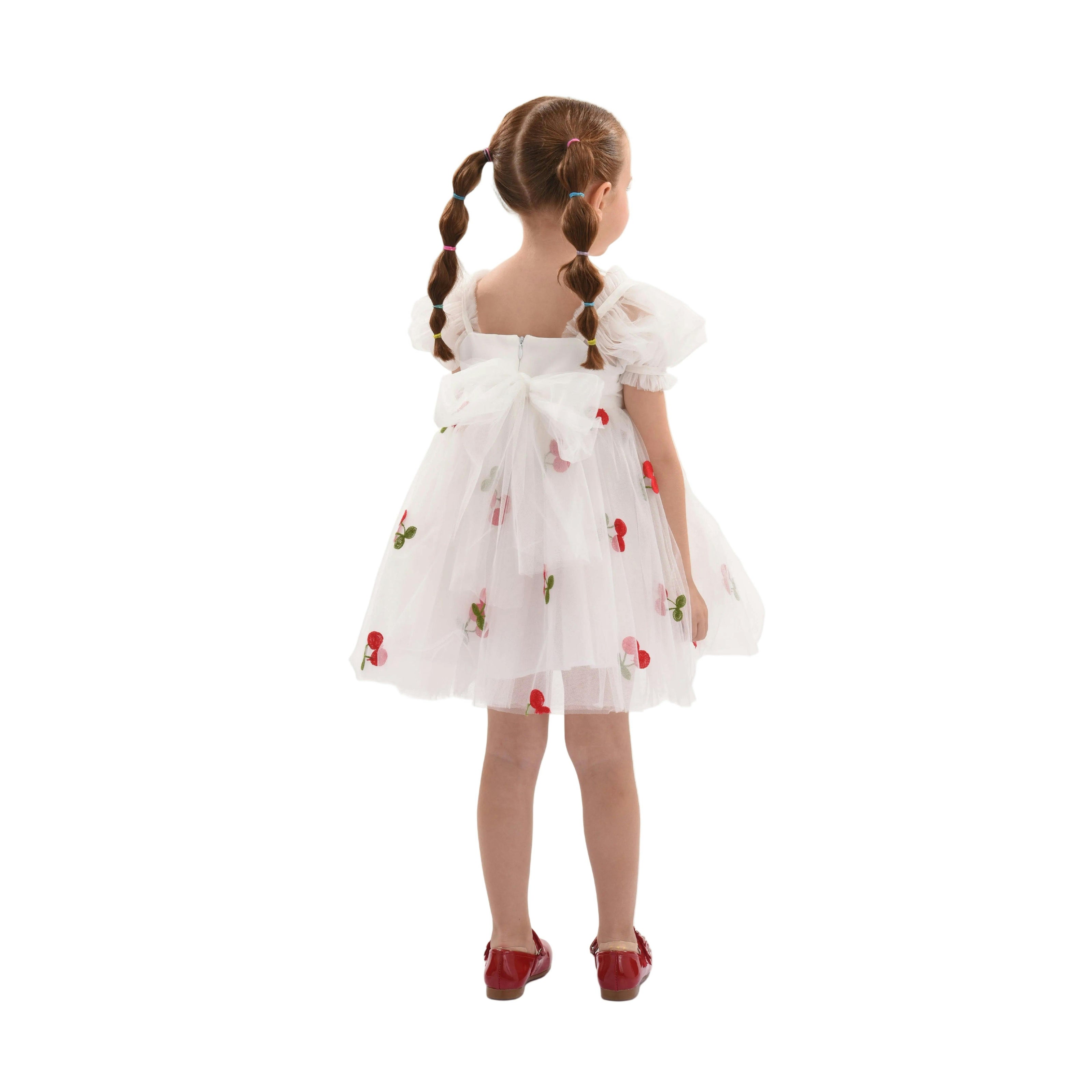 White Elysande Cherry Tulle Dress