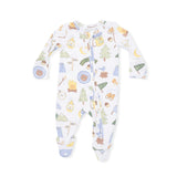 Camping Blue - 2 Way Zipper Footie