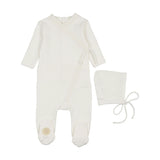 Knit Twist Footie & Hat Set Rose Smoke