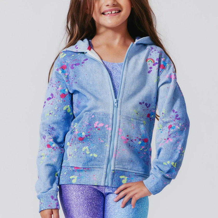 Girls Oversized Drop Shoulder Full-Zip Hoodie