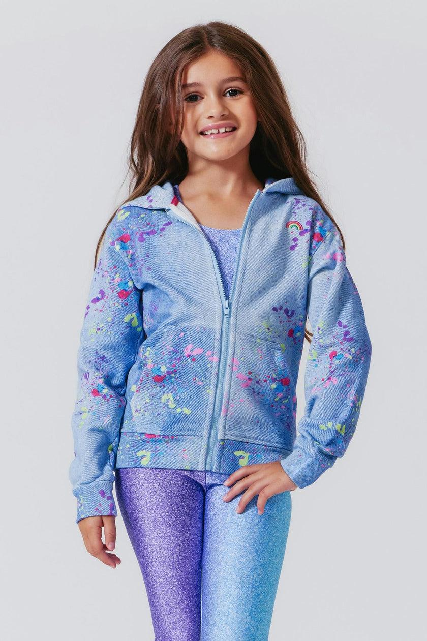 Girls Oversized Drop Shoulder Full-Zip Hoodie