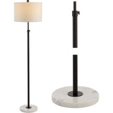 June 65" Adjustable Metal/Marble LED Floor Lamp