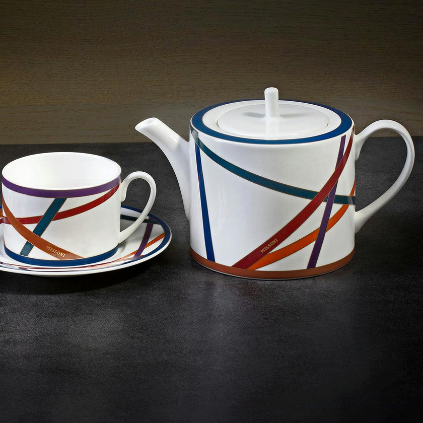 Tea Pot or Coffee Pot NASTRI  Multicolor diam. 4.75", H 5"