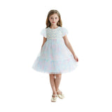 Blue Sequin Color Bloom Dress