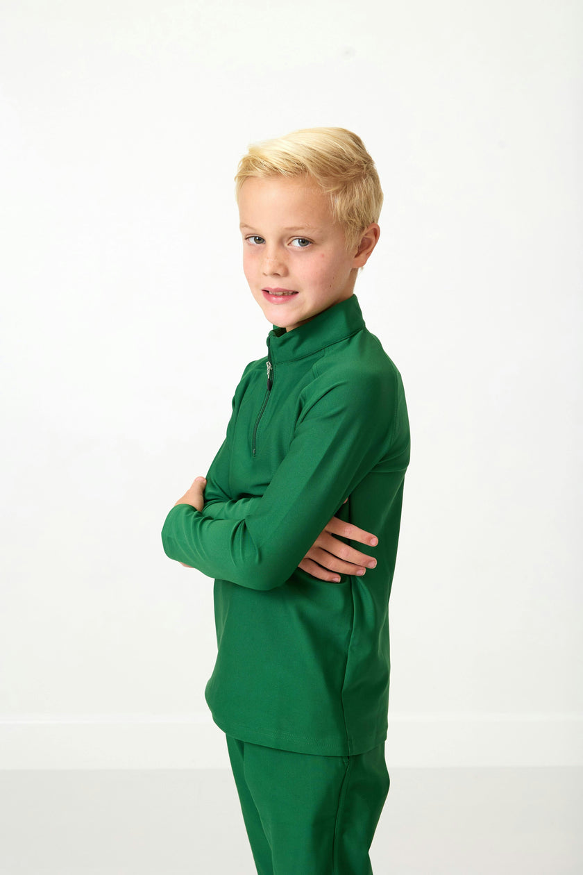 dark green half-zip