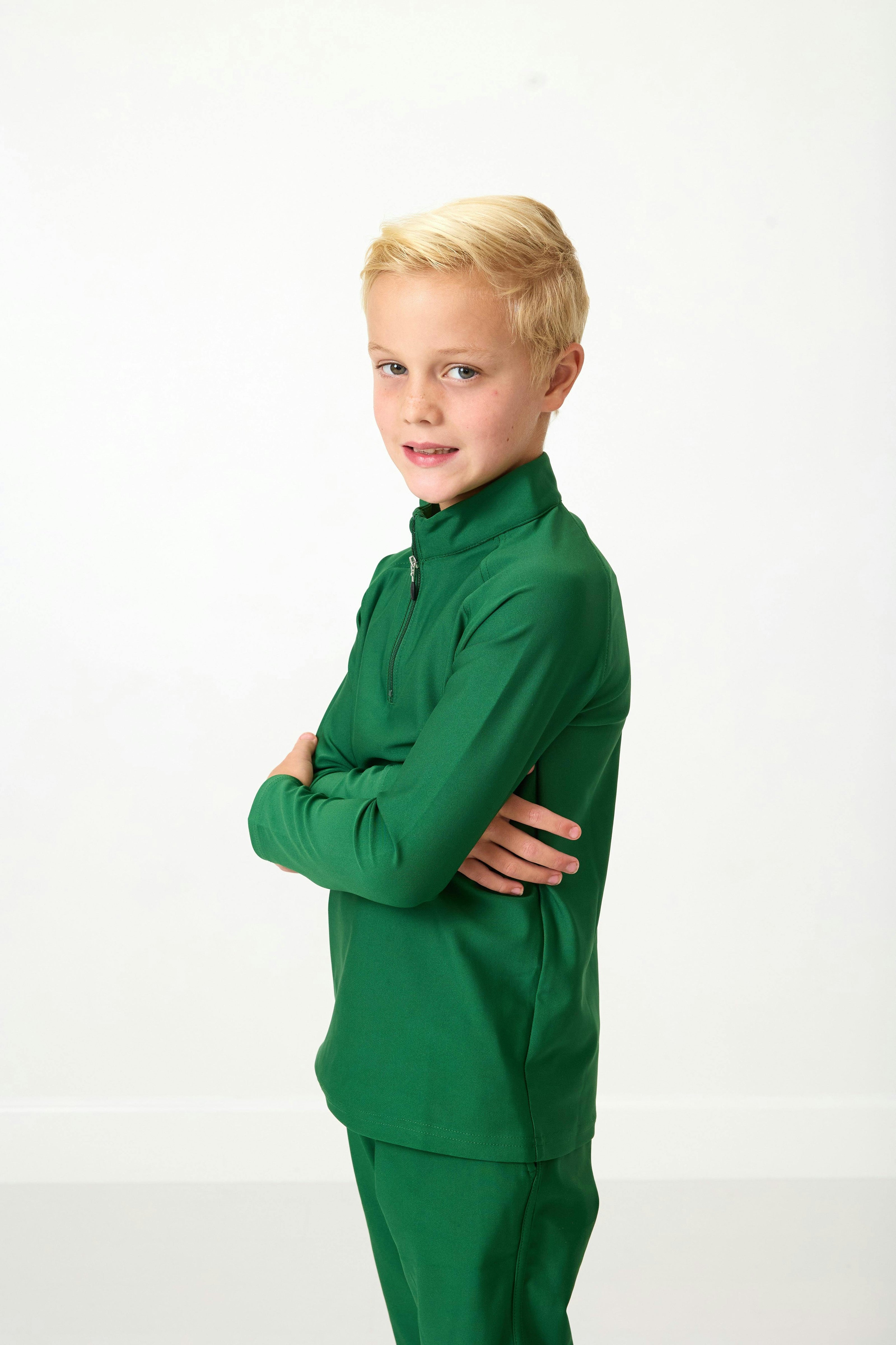 dark green half-zip