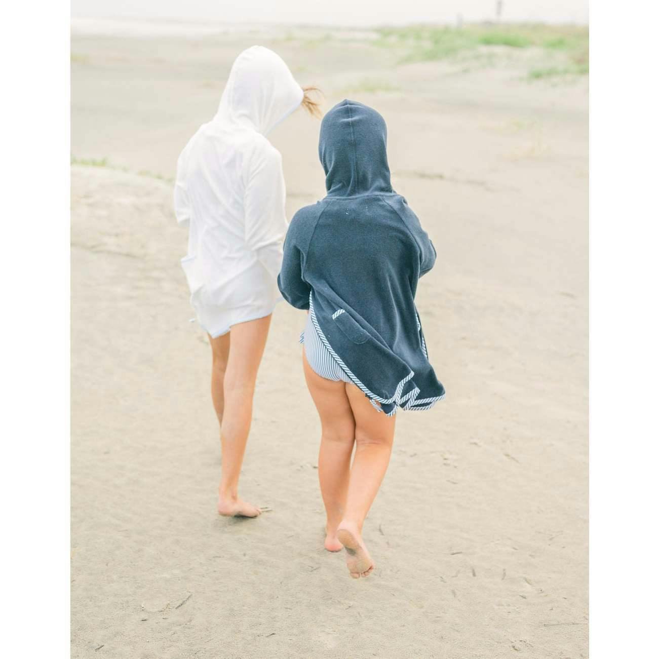 Unisex French Terry Hooded Coverup, White