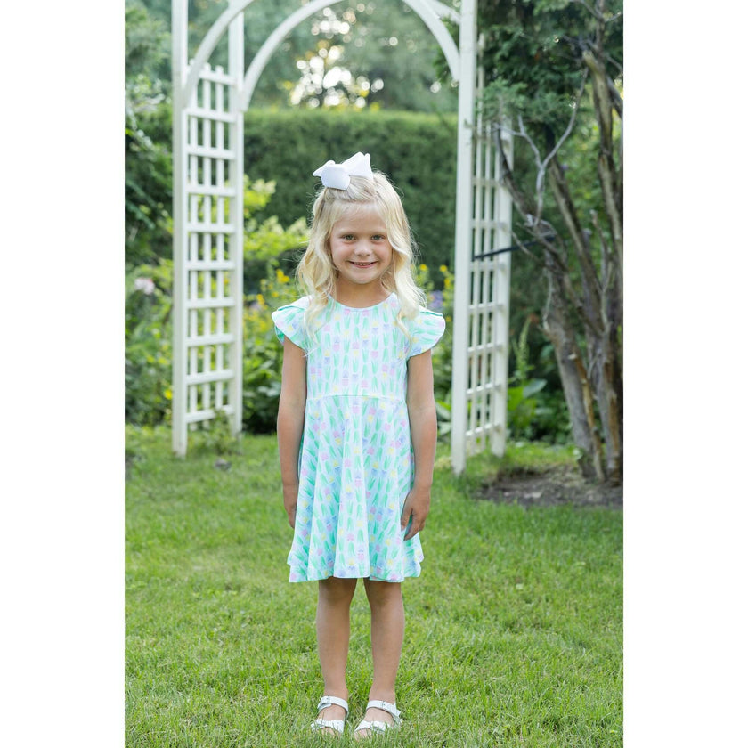 Printed Knit Tulip Twirl Dress