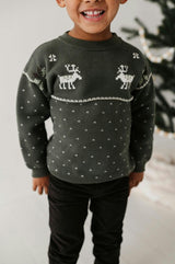 Boys Knit Sweater in Olive