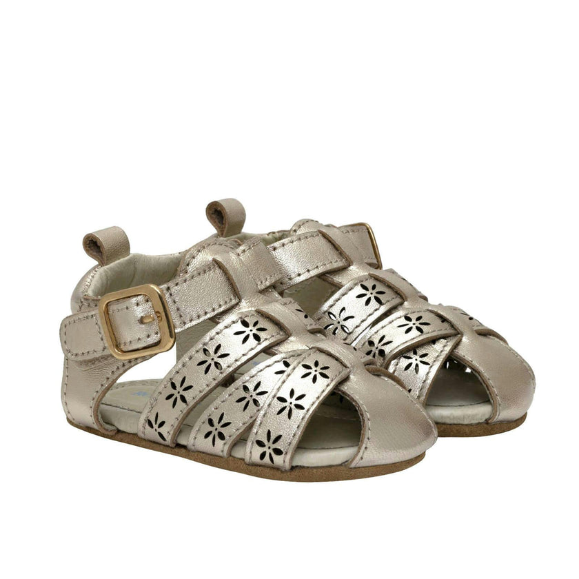 Fleur Gold Leather Sandal