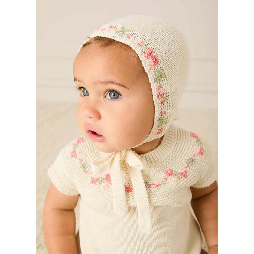 Wildflower Embroidered Bonnet