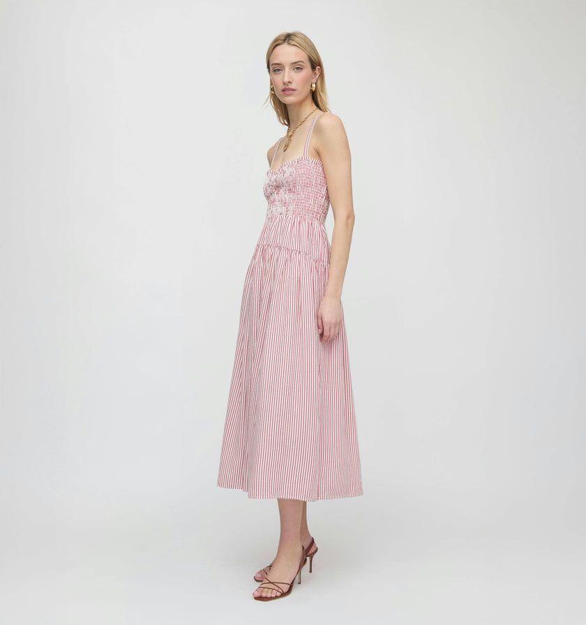 The Rebecca Nap Dress - Red Ticking Stripe